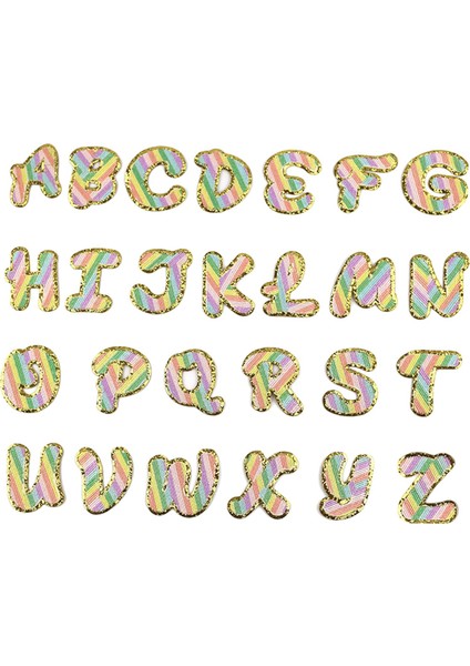 26X Nakış Yamaları A-Z Ingilizce Mektup Aplikes Kotlar Için Dekoratif Kendi Kendine Yapışkan (Yurt Dışından)