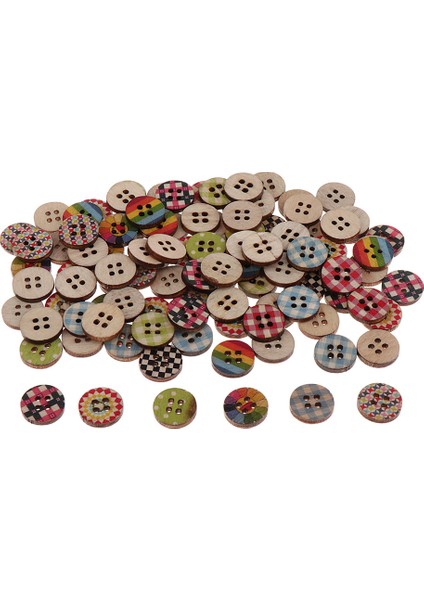 100X Çocuk Düğmeleri 4 Delikli Ahşap Düğmeler Dekoratif Düğmeler Doğa Ahşap (Yurt Dışından) fiyatları