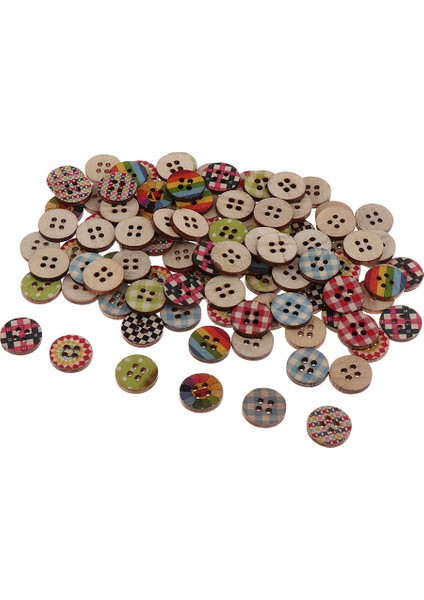 100X Çocuk Düğmeleri 4 Delikli Ahşap Düğmeler Dekoratif Düğmeler Doğa Ahşap (Yurt Dışından) fırsatları