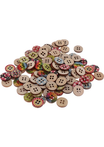 100X Çocuk Düğmeleri 4 Delikli Ahşap Düğmeler Dekoratif Düğmeler Doğa Ahşap (Yurt Dışından) indirimleri