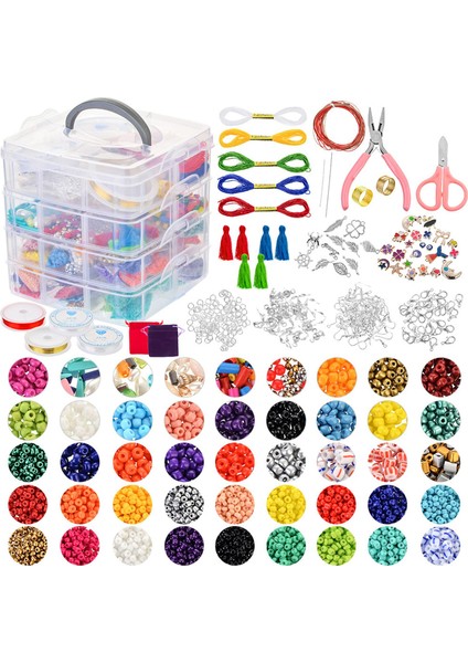 Hepsi Bir Mücevher Yapım Malzemeleri Set Araçları Bileklik Küpe Pensesi (Yurt Dışından)