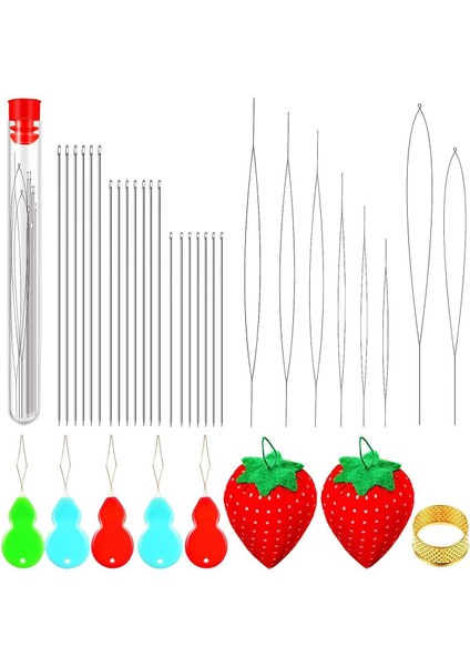 Büyük Göz Boncuklu Iğneler Uzun Düz Nakış Iğnesi Mücevher Yapmak Için Gümüş Yapmak 37ADET (Yurt Dışından) fiyatları