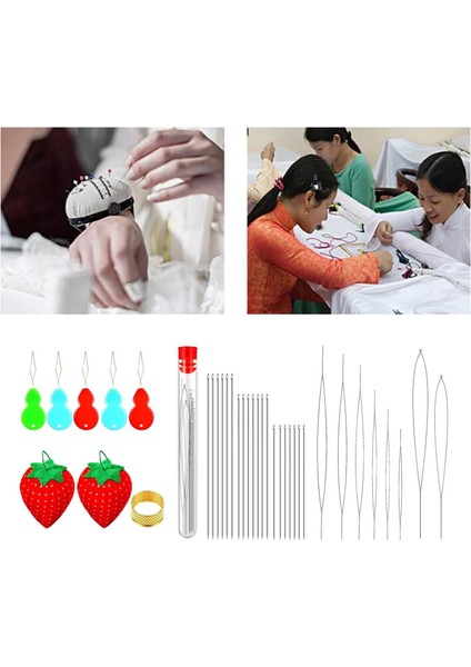 Büyük Göz Boncuklu Iğneler Uzun Düz Nakış Iğnesi Mücevher Yapmak Için Gümüş Yapmak 37ADET (Yurt Dışından) modelleri