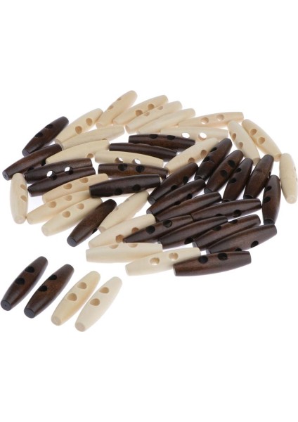 50ADET Ahşap Düğmeleri Geçiş Düğmeleri 2 Delikli Vintage Çeşitli Düğmeler Dekoratif (Yurt Dışından) fiyatları