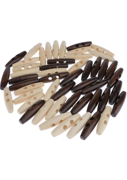 50ADET Ahşap Düğmeleri Geçiş Düğmeleri 2 Delikli Vintage Çeşitli Düğmeler Dekoratif (Yurt Dışından) fırsatları