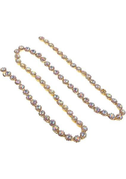 1 Yarda Altın Ab Cam Rhinestone Zinciri Aplike Trim Dikiş El Sanatları Üzerinde Dikmek (Yurt Dışından)