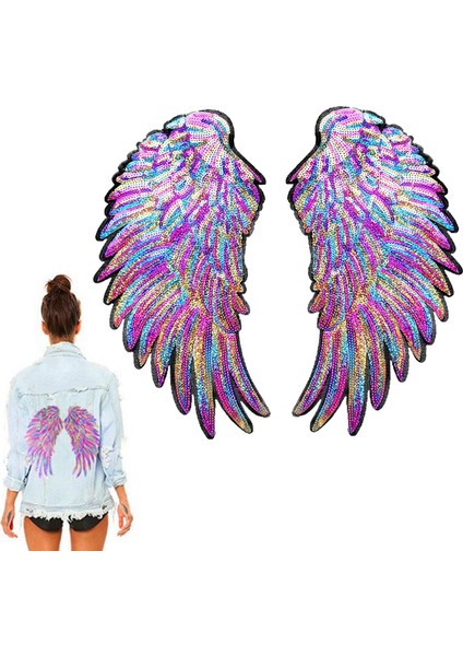 Büyük Melek Kanatları Sequin Yamaları Kanatlar Için Işlemeli Motif 15X27CM (Yurt Dışından) fiyatları