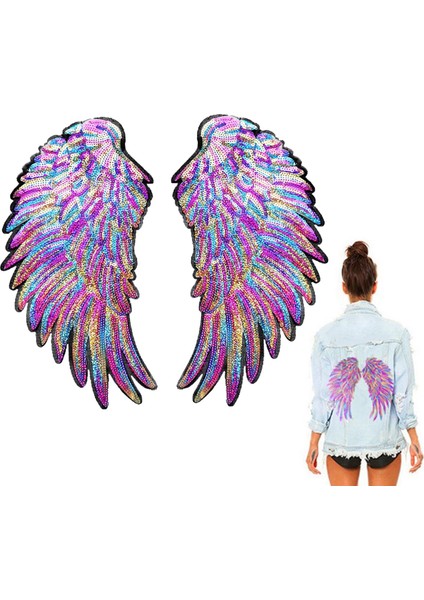 Büyük Melek Kanatları Sequin Yamaları Kanatlar Için Işlemeli Motif 15X27CM (Yurt Dışından) modelleri