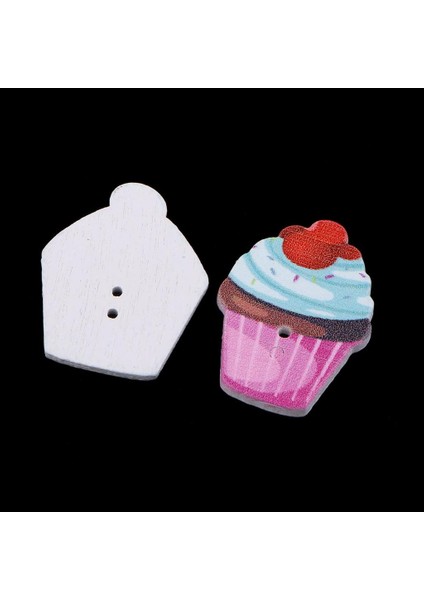 2X50 Adet 2 Delikli Kek Desenli Ahşap Düğmeler Kıyafet Aksesuarları Karışık 2 Adet (Yurt Dışından) indirimleri