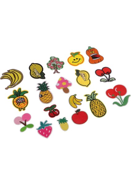 18 Adet Sevimli Meyveler Serisi Yama Aplike Kıyafetler Nakış Yamaları Çıkartmaları (Yurt Dışından)