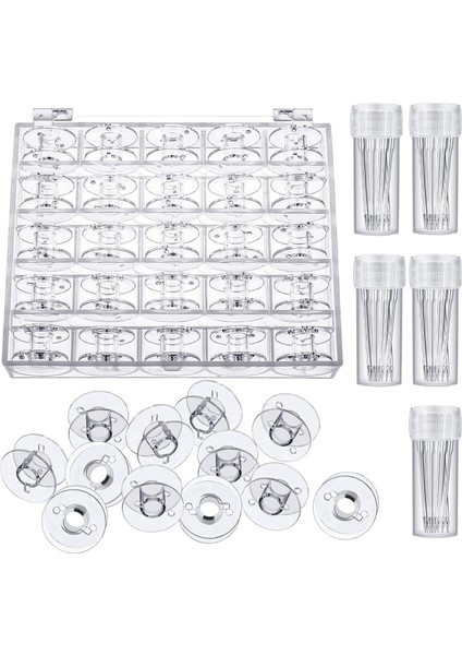 25ADET Temiz Dikiş Makinesi Bobins & 5ADET 1112141618 Iğneler Için (Yurt Dışından)