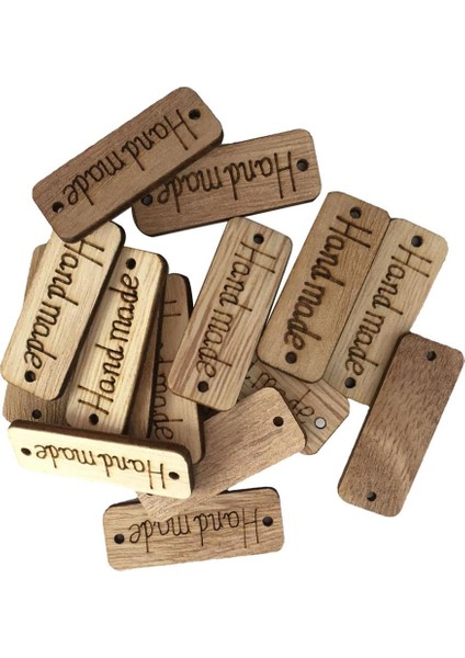 100ADET Ahşap El Yapımı Etiketler 2 Delik Dikiş Için Ahşap Düğmeler (Yurt Dışından)