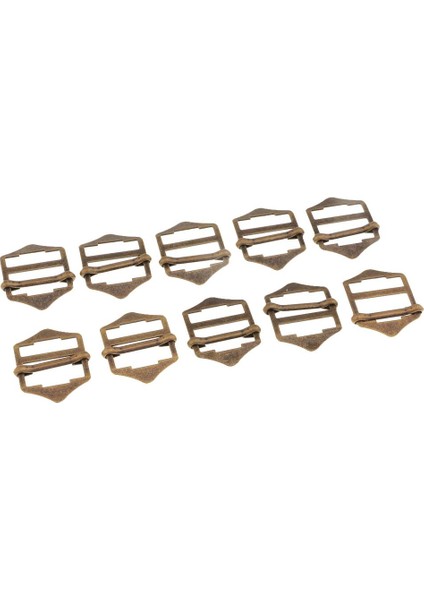 10 Adet Bronz Kayış Kaydırıcı Ayarlanabilir Toka Kayışı 20MM (Yurt Dışından)