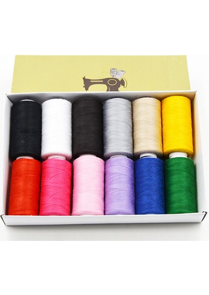 12ADETSET Dikiş Iplikleri Kiti Nakış Makinesi Için 12 Renk Polyester (Yurt Dışından) indirimleri