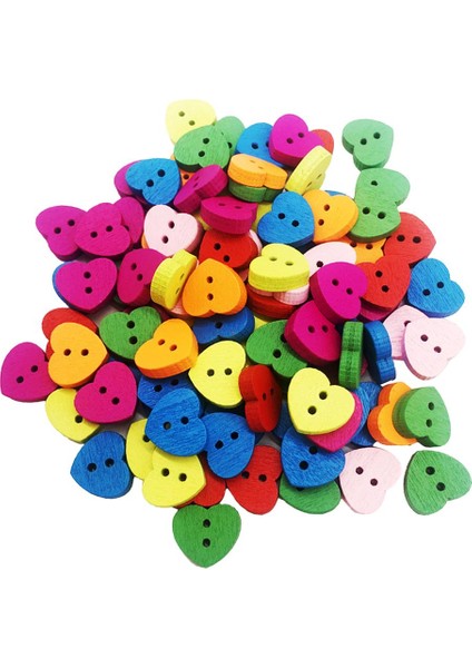 100ADET Karışık Renkler 2 Delik Dikiş Ahşap Düğmesi El Sanatları Dikiş (Yurt Dışından)