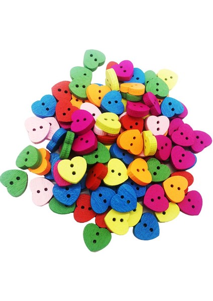 100ADET Karışık Renkler 2 Delik Dikiş Ahşap Düğmesi El Sanatları Dikiş (Yurt Dışından) fiyatları