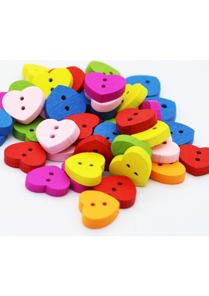 100ADET Karışık Renkler 2 Delik Dikiş Ahşap Düğmesi El Sanatları Dikiş (Yurt Dışından) modelleri