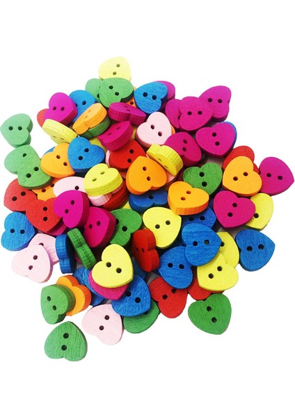 100ADET Karışık Renkler 2 Delik Dikiş Ahşap Düğmesi El Sanatları Dikiş (Yurt Dışından) fırsatları