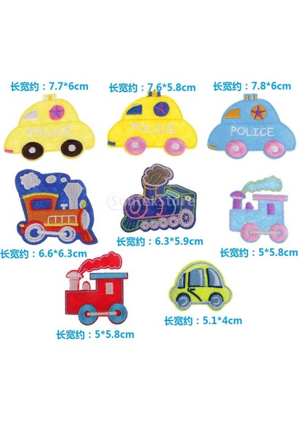 8 Adet Moda Çeşitli Araba Işlemeli Yamalar Üzerinde Demir Üzerinde Dikiş Giysileri 8 Adet Wagen (Yurt Dışından) modelleri