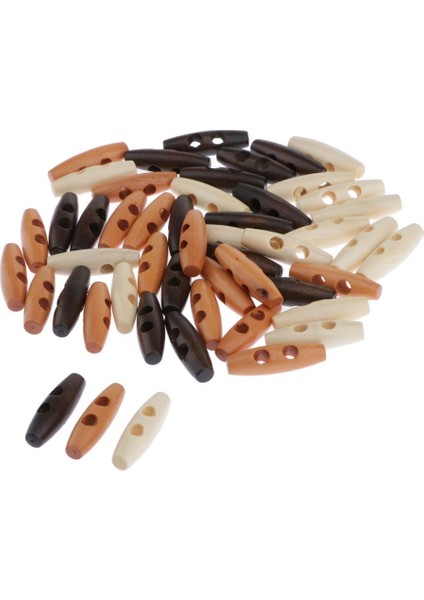 50ADET Ahşap Dikiş Boynuz Geçiş Düğmeleri 2 Delik Bez Aksesuarları 4cm x 1.2cm (Yurt Dışından) fiyatları