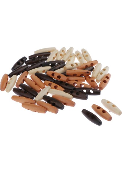 50ADET Ahşap Dikiş Boynuz Geçiş Düğmeleri 2 Delik Bez Aksesuarları 4cm x 1.2cm (Yurt Dışından) modelleri