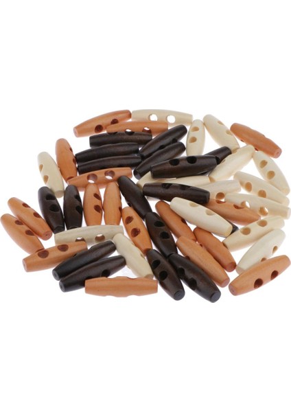 50ADET Ahşap Dikiş Boynuz Geçiş Düğmeleri 2 Delik Bez Aksesuarları 4cm x 1.2cm (Yurt Dışından) indirimleri