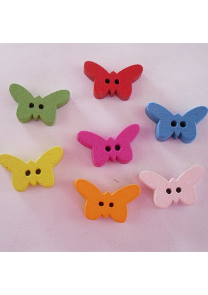 100 Adet Karışık Kelebek Ahşap Düğmeler 2 Delik Dikiş El Sanatları (Yurt Dışından) indirimleri