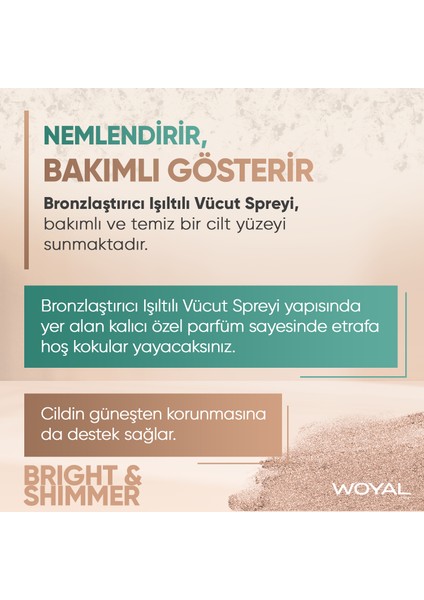 Bronzlaştırıcı Işıltılı Vücut Spreyi 250 ml