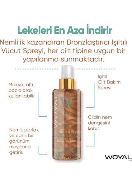 Bronzlaştırıcı Işıltılı Vücut Spreyi 250 ml