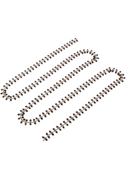 1 Yarda Siyah Boncuklu Rhinestone Zinciri Şerit Döşeme Dikiş Araç Dekoru (Yurt Dışından)