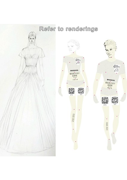 2ADET Moda Cetvel Şablonu Insansı Desenler Plastik Renderın Ölçüm C (Yurt Dışından) modelleri