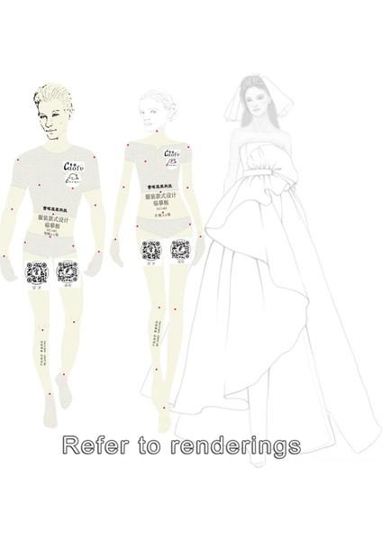 2ADET Moda Cetvel Şablonu Insansı Desenler Plastik Renderın Ölçüm C (Yurt Dışından) fırsatları