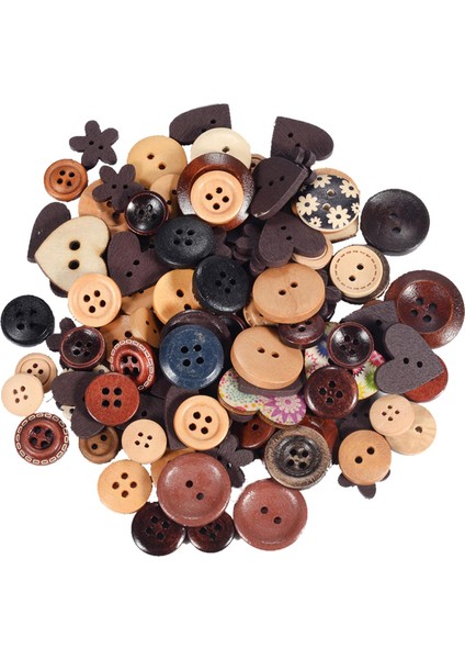200PCS Ahşap Düğmeleri Scrapbooking Dikiş Için Düz Backbilt Diy El Sanatları Gömlek (Yurt Dışından)