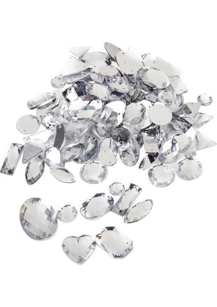 3xcrystal Dikiş Düğmesi Dekorasyon El Sanatları Karışık Stiller 100ADET Gümüş 3 Adet (Yurt Dışından)