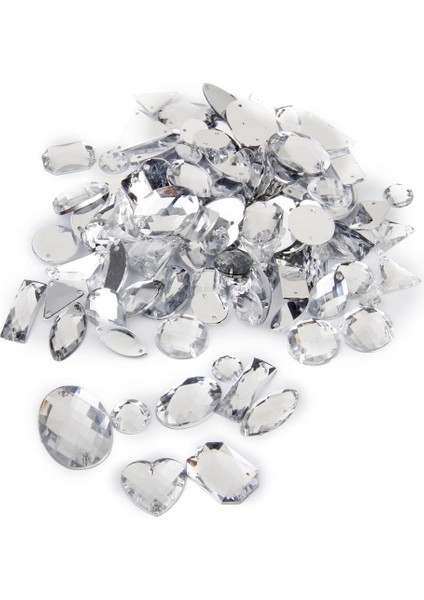 3xcrystal Dikiş Düğmesi Dekorasyon El Sanatları Karışık Stiller 100ADET Gümüş 3 Adet (Yurt Dışından) fiyatları