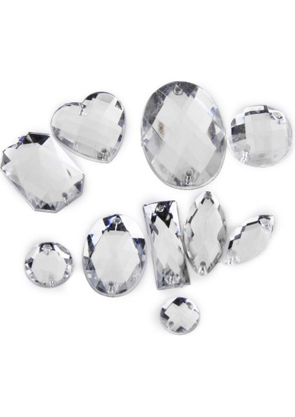 3xcrystal Dikiş Düğmesi Dekorasyon El Sanatları Karışık Stiller 100ADET Gümüş 3 Adet (Yurt Dışından) modelleri