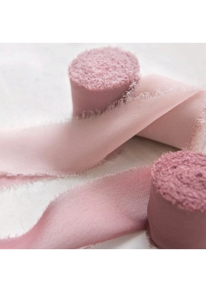 3 Rulo Saçak Şifon Ipek Şerit Gibi 2 "x 5 Yarda Düğün Davetiyeleri Pembe Serisi (Yurt Dışından) indirimleri