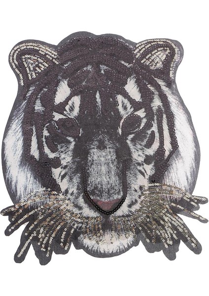 Tiger Head Nakış Pullu Yama Dikeni Üzerindeki Aplike Giyim Dekoru (Yurt Dışından)