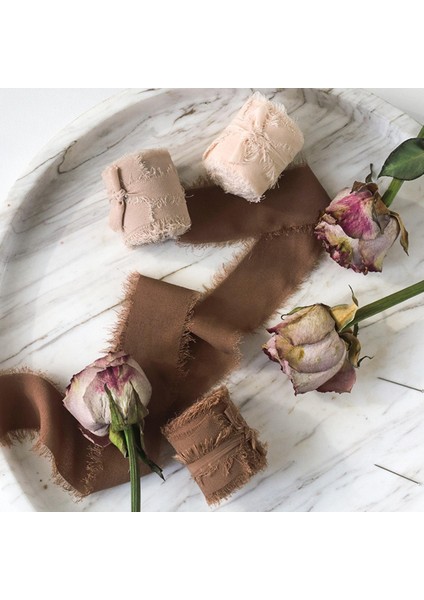 3ADET Fringe Şifon Şeridi 2 "x 5yd Günlük Kahve Serisi Için El Yapımı (Yurt Dışından) indirimleri