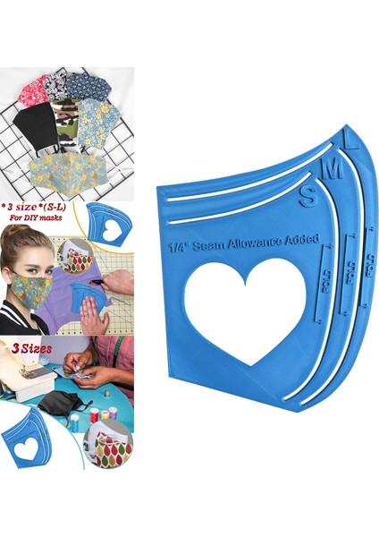 3'ü Dikiş Mavi Şablon Silikon Dikiş Desenli Kalp Şeklini Şablon (Yurt Dışından) modelleri