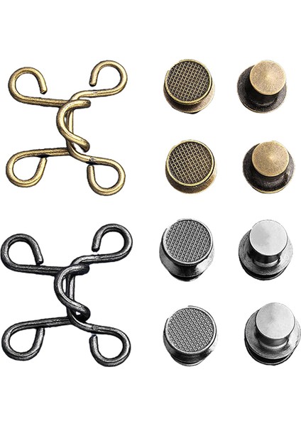 2 Set Yeniden Kullanılabilir Ayarlanabilir Bel Toka Kotu Genişletici Değiştirme Düğmesi Siyah Bronz (Yurt Dışından)