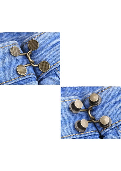 2 Set Yeniden Kullanılabilir Ayarlanabilir Bel Toka Kotu Genişletici Değiştirme Düğmesi Siyah Bronz (Yurt Dışından) indirimleri