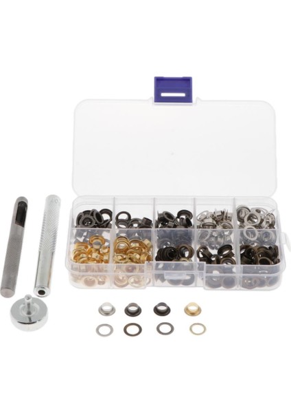 Zanaat Malzemeleri Için Rondelalar ile 200 Set Metal Grometler Kuş (Yurt Dışından)