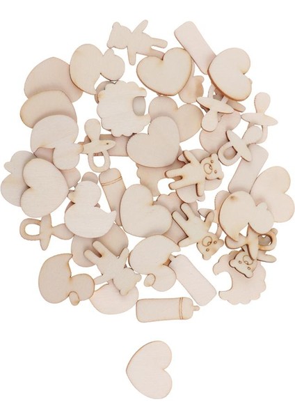 100 Parça Aşk Şekil Kalpleri Boş Boş Ahşap Süslemeler El Sanatları - Karışık (Yurt Dışından) modelleri