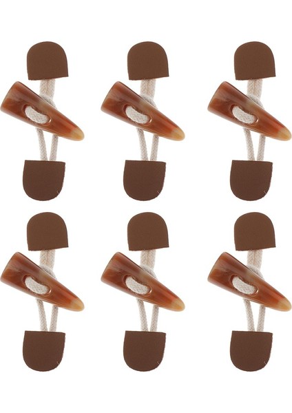 6 Çift Om Om Boynuz Geçiş Kapanmaları Dikiş Düğmeleri Coat Ceket Duffle Için (Yurt Dışından)