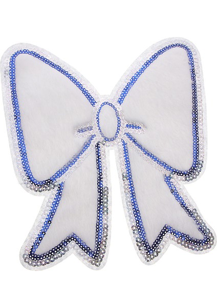 1 Adet Nakış Aplike Yamaları Için Yay Deseni Beyaz Payetler Yamaları (Yurt Dışından)