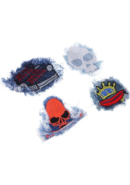 4ADET Serin Sokak Tarzı Nakış Denim Kumaş Kot Pantolon Için Yamalar Üzerinde Dikmek (Yurt Dışından) fırsatları