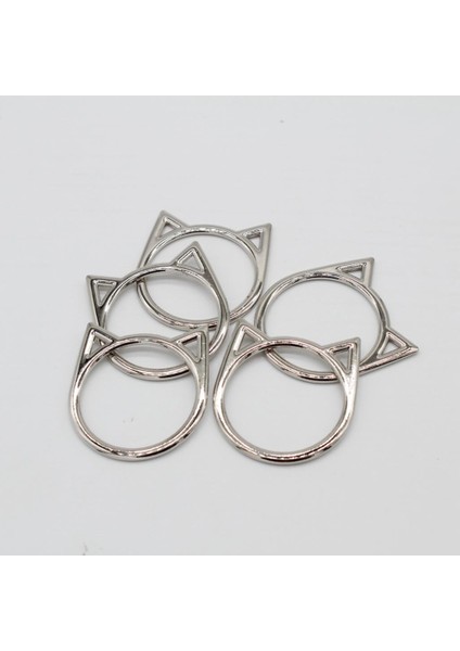 5 Adet Gümüş Kedi Şekli Daire Halkaları (Yurt Dışından) fiyatları