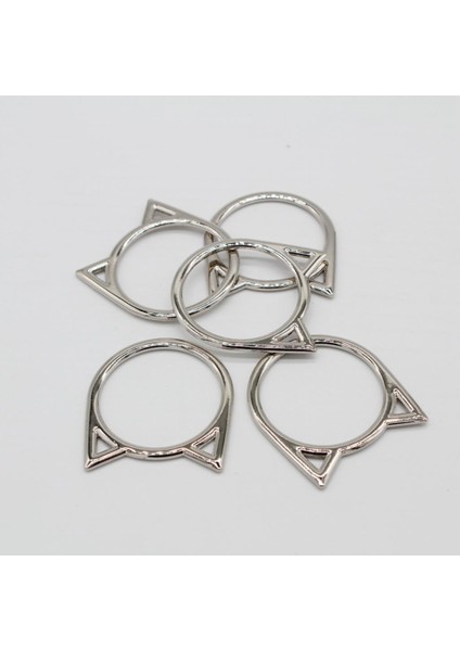 5 Adet Gümüş Kedi Şekli Daire Halkaları (Yurt Dışından) modelleri