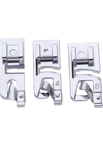 Kardeş Şarkıcı Juki Dikiş Makinesi Için 3 Adet Haddelenmiş Hem Basınç Ayağı (Yurt Dışından)